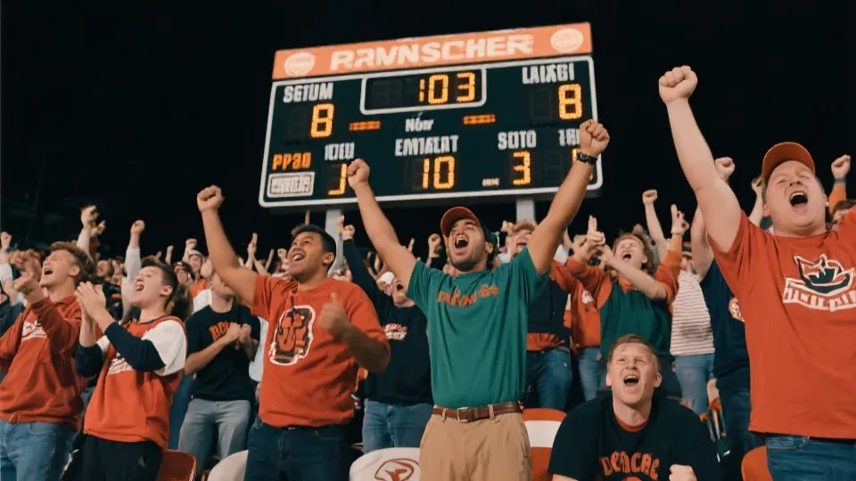 赛场记分牌与球迷